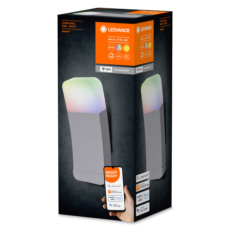 SMART LED nástěnné svítidlo 9W RGB+W Silver SMART+ WiFi CURVE LEDVANCE