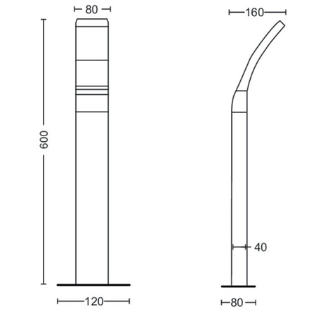 Venkovní LED zahradní lampa SPLAY myGarden 12W 4000K IP44 Tyč 60cm Antracit PHILIPS