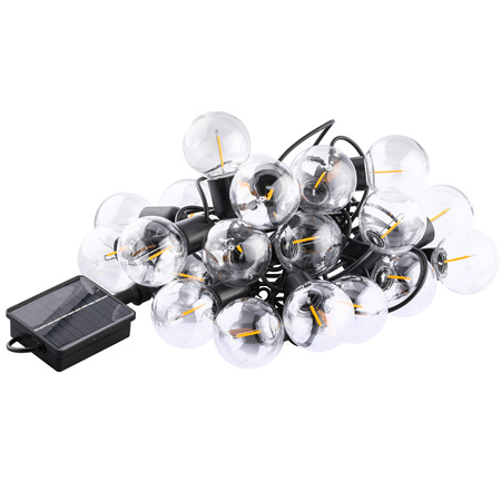LED Solární řetěz, 20x LED Ozdobné Kuličky 11.58m 3000K Teplá bílá LOVO LUMILED