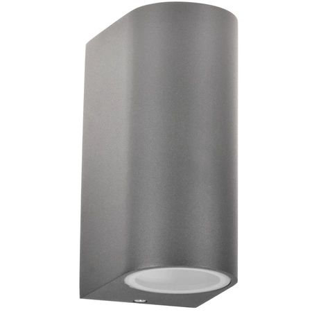 Venkovní nástěnné svítidlo shora dolů s LED 2x GU10 BOSTON GOLDLUX (Polux) ALUMINIUM GRAY oválné