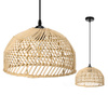 Bambusová dekorativní závěsná lampa Riga Kobi E27