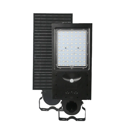 Solární LED průmyslové pouliční světlo 30W 4800lm CCT se senzorem pohybu a soumraku IP65 IK07 Black Street Kobi