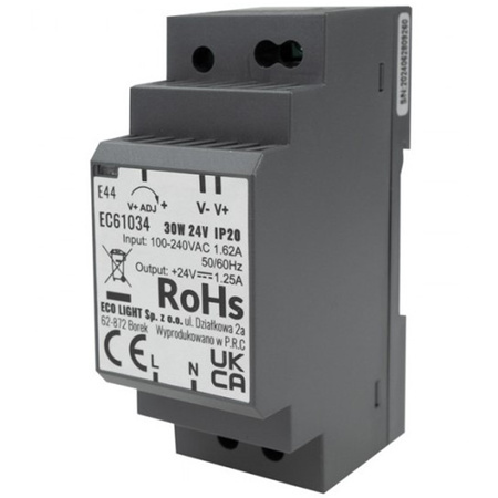 Napájecí zdroj LED na lištu DIN Premium Line 30W 24V Ecolight