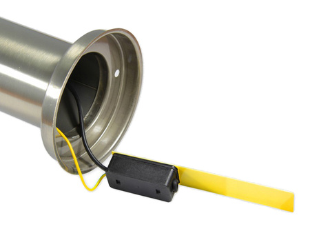 Venkovní zahradní lampa E27 SILVER POST 65cm s pohybovým a soumrakovým senzorem