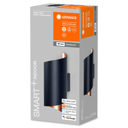 Nástěnné svítidlo SMART+ WIFI Chytré nástěnné svítidlo 12W ORBIS TWIST BLACK LEDVANCE