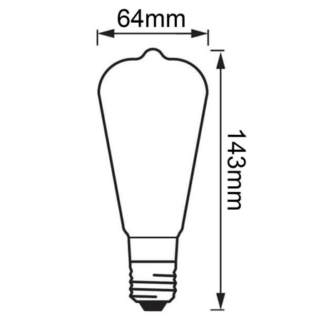 Edison LED žárovka E27 ST64 5.8W = 60W 806lm 4000K Neutrální bila 300° CRI90 vlákno Stmívatelné LEDVANCE Superior