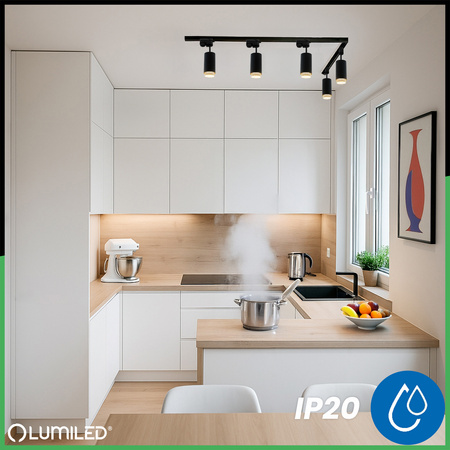 Sada 3m kolejnic + 5x stropní svítidlo s reflektorem GU10 LUMILED track lighting