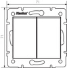 Zásuvkový spínač 2gang 10A Square Black LOGI Kanlux