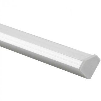 LED rohový hliníkový profil, povrchově eloxovaný 2m s mléčným stínítkem pro LED pásky + koncovky Ecolight řady R