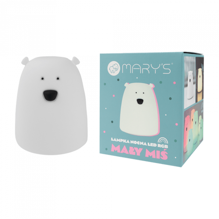 Dětské noční světlo LED 3000K teplá bílá + RGB bílé na baterie MARY'S SMALL TEDdy Bear