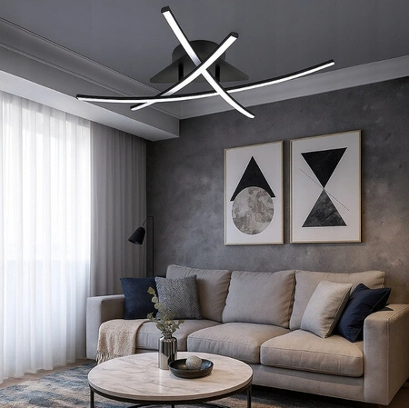 Geometrické stropní svítidlo PLAFON LED lustr MODENA LORIA 29W 4000K černá