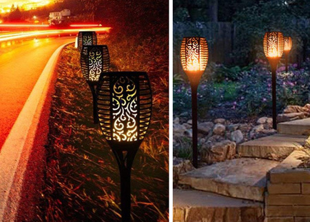 Solární zahradní lampa LARGE TORCH LED efekt plamene 1700K