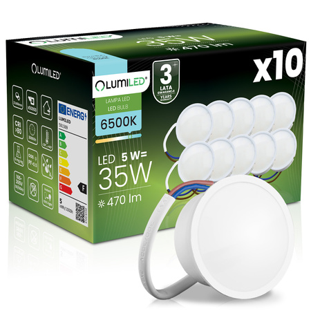 10x LED modul INSERT 5W 470LM 120° 6500K Studená bílá LUMILED