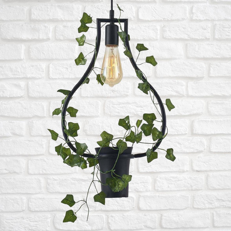 IL MIO SOREN závěsné stropní svítidlo černé E27 s květinou GOLDLUX (Polux)