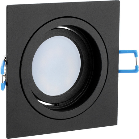 Halogenová Podhledové svítidlo GU10, MR16 Nastavitelná Čtvercová Černá CASSIO+LED GU10 6W=60W 580lm Teplá bílá LUMILED