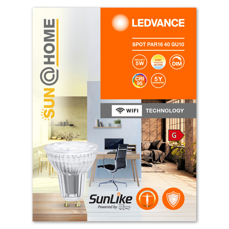 LED žárovka GU10 PAR16 4.9W = 40W 268lm CCT 38° CRI95 LEDVANCE SMART+ WIFI Stmívatelné SUNATHOME CLASSIC