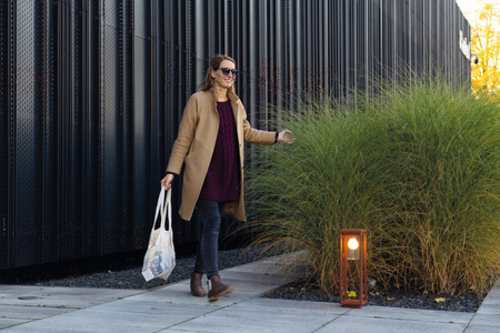 VIMO KANLUX Venkovní stožáry Venkovní svítidlo s pohybovým čidlem E27 IP44 Zemní hnědá VIMO KANLUX