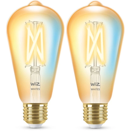 2x LED žárovka E27 Edison ST64 7W = 50W 640lm 2000-5000K TW FILAMENT Amber Smart SMART WiFi Bluetooth App WiZ
