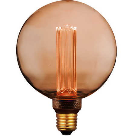Dekorativní LED žárovka E27 G125 4W 200lm 1800K Teplá bílá 320° DecoVintage Amber Pillar GOLDLUX (Polux)