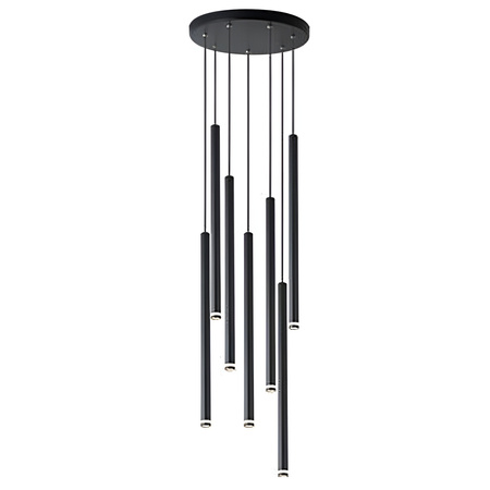 PIERO 7xG9 Stropní závěsné svítidlo nastavitelné černé kulaté MASTERLED