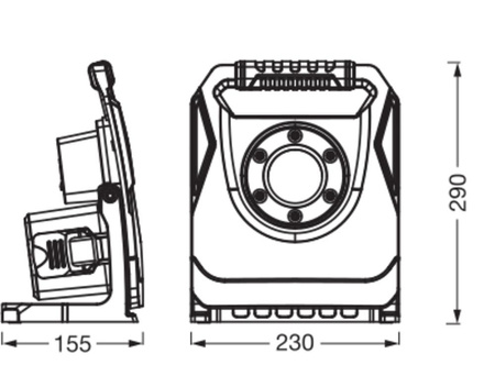 LED reflektor Bateriová lampa na stojanu Přenosná pracovní 40W 4500lm 6500K IP54 Černé pracovní světlo Ledvance