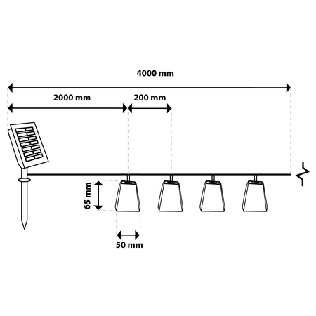 Solární zahrada Girland 10x LED koš 2m Dekorativní lampy
