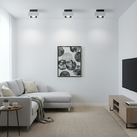 Povrchové Halogenové svítidlo GU10, SPOT Nastavitelná Čtvercová Bílá AURI LUMILED