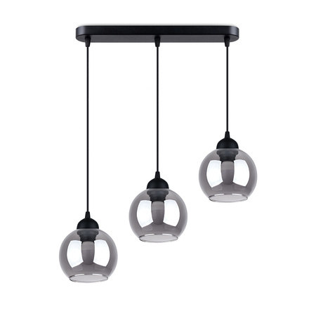 ALINO 3 3xE27 Černá moderní stropní závěsná lampa SOLLUX