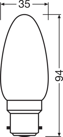 LED žárovka B35 B22d 4,8W = 40W 470lm 2700K Teplá bílá FILAMENTNÍ STMÍVATELNÁ LEDVANCE