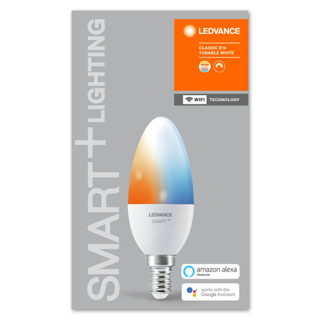 E14 B35 LED žárovka 5W 470lm CCT LEDVANCE SMART+ WiFi Stmívatelné