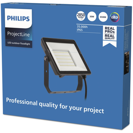 Reflektor LED 30W 2850lm 6500K IP65 černý ProjectLine Philips