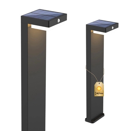 Solární zahradní lampa LED Drive-in Dekorativní venkovní pól Hliníkový snímač pohybu USB C