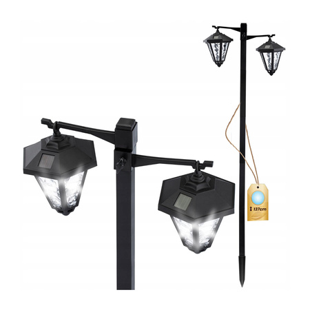 LANTERN LED solární zahradní lampa 137cm HIGH EVERA 6000K