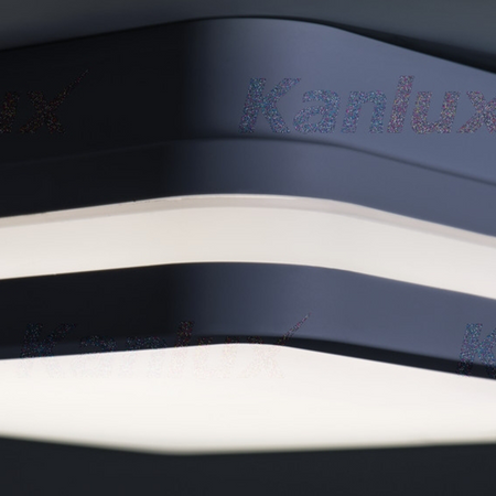 Plafond LED stropní svítidlo se senzorem pohybu 18W 1400lm 4000K neutrální IP54 čtvercová grafitová BENO KANLUX