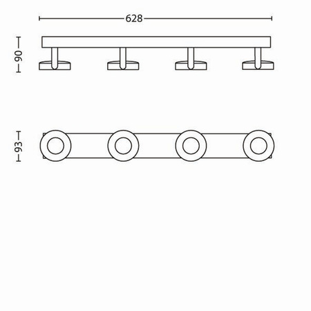 LED stropní svítidlo 4x 4,5W 2700K stmívatelné CLOCKWORK Moving White PHILIPS