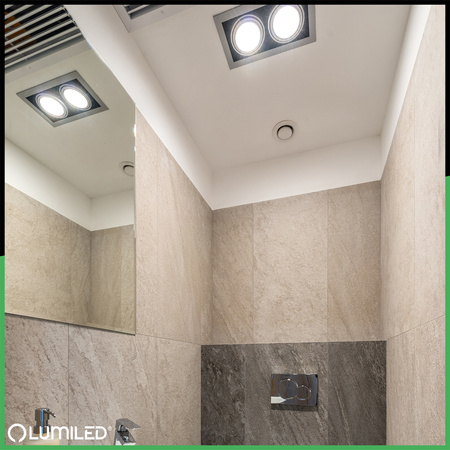 Žárovka LED G53, AR111 15W = 100W 1521lm 4000K neutrální bílá 24° 12V DC Stříbrná LUMILED