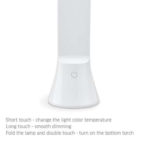 Noční stolní lampa + TORCH 2v1 LED 5W 3000K-5500K CCT USB Stmívatelné dotykové