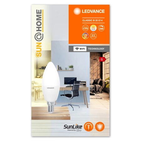 E14 B35 LED žárovka 4.9W = 25W 425lm CCT 200° CRI95 LEDVANCE SMART+ WIFI Stmívatelné SUNATHOME CLASSIC