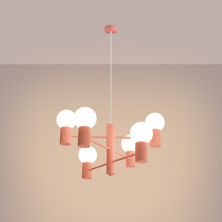 Lustr Závěsné svítidlo 6x G9 Hliník Peach Halo French Sky SL.1838 Sollux