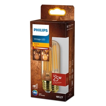 E27 T32 LED žárovka 3.1W = 25W 250lm 1800K Teplá bílá vlákno jantarové PHILIPS