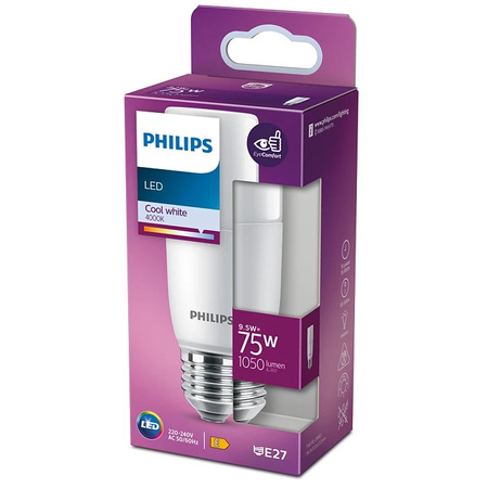E27 Stick LED žárovka 9.5W = 75W 1050lm 4000K Neutrální bila 240° PHILIPS