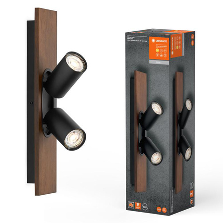 LED stropní nástěnné svítidlo nástěnné povrchové montáže 6,8 W 460lm 3000K teplé stmívatelné dekorativní hnědé černé bodové rtuťové Ledvance