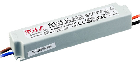 VOLTAGE LED zdroj 12V 18W 1.5A GPV-18-12 GLP IP67 HERMETIC