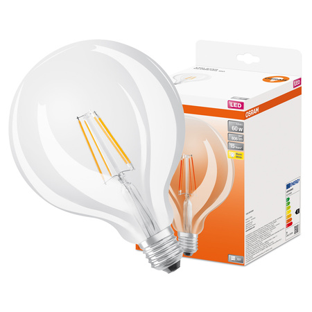 LED žárovka G125 Sphere E27 7W = 60W 806lm 2700K teplá bílá 300° Retrofit Filament CLASSIC Osram