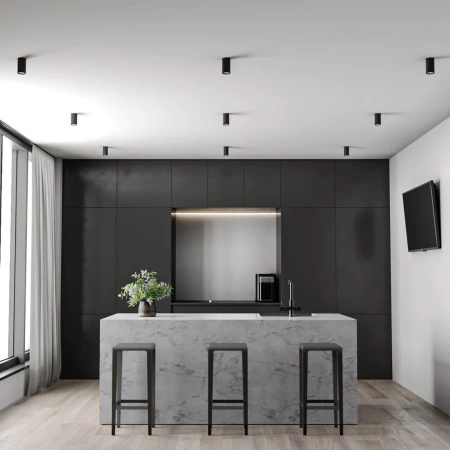 LED HALOGENOVÉ pevné svítidlo pro povrchovou montáž GU10 kulaté stropní černé