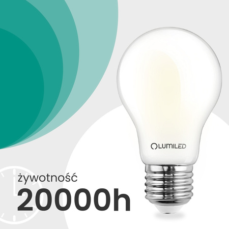 6x LED žárovka E27 A60 3,8W 840lm = 60W 4000K neutrální bílá 360° vlákno energetická třída A SVÍTÍCÍ