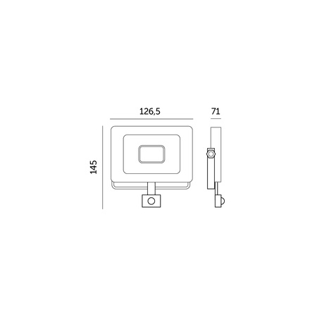 Venkovní LED reflektor Zahrada 20W 1620lm 4000K Neutrální 120° se senzorem pohybu IP44 IK05 Černá MHC Kobi