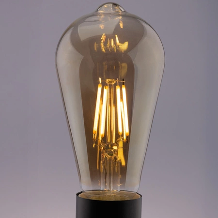 Žárovka LED EDISON E27, ST64 6W = 50W 420lm 2200K Teplá bílá 360° Filament Smokey LUMILED
