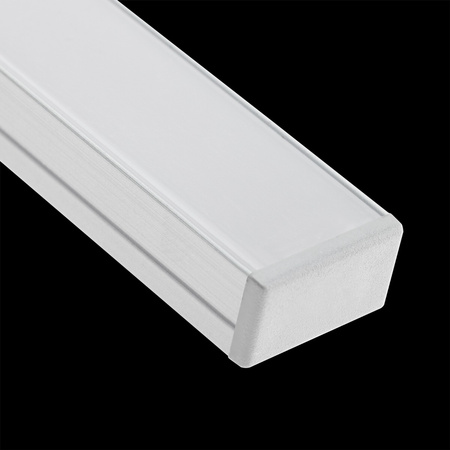 Eloxovaný hliníkový profil pro LED KM35 Silver Přisazená 2m + neprůhledný kryt + koncovky