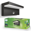 Zahradní lampa LED nástěnná lampa BUSTAN IR myGarden 2x4.5W 2700K IP44 s pohybovým senzorem antracit PHILIPS